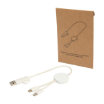 Fast charging cable with recycled plastic and 5-in-1 sync white colour