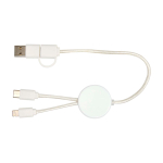 Fast charging cable with recycled plastic and 5-in-1 sync white colour