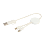 Fast charging cable with recycled plastic and 5-in-1 sync white colour