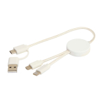 Fast charging cable with recycled plastic and 5-in-1 sync white colour