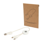 Fast charging cable with recycled plastic and 5-in-1 sync white colour