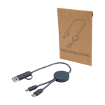 Fast charging cable with recycled plastic and 5-in-1 sync