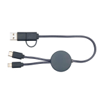 Fast charging cable with recycled plastic and 5-in-1 sync