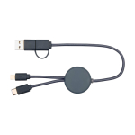 Fast charging cable with recycled plastic and 5-in-1 sync