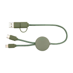 Fast charging cable with recycled plastic and 5-in-1 sync
