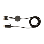Recycled plastic data sync cable, 27W, 5-in-1 black colour