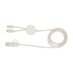 Recycled plastic data sync cable, 27W, 5-in-1 white colour