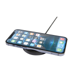 Wireless charging base with 2-in-1 cable, recycled plastic, 15W black colour