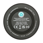 Wireless charging base with 2-in-1 cable, recycled plastic, 15W black colour