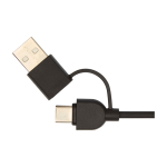 Wireless charging base with 2-in-1 cable, recycled plastic, 15W black colour