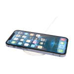 Wireless charging base with 2-in-1 cable, recycled plastic, 15W white colour