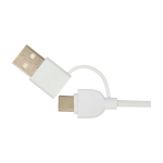 Wireless charging base with 2-in-1 cable, recycled plastic, 15W white colour