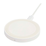 Wireless charging base with 2-in-1 cable, recycled plastic, 15W white colour