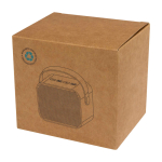 Wireless speaker in recycled plastic with leather strap, 3W black colour