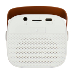 Wireless speaker in recycled plastic with leather strap, 3W white colour