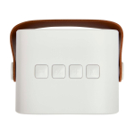 Wireless speaker in recycled plastic with leather strap, 3W white colour