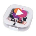 Comfortable Type-C earphones with recycled plastic case black colour