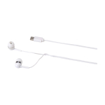 Comfortable Type-C earphones with recycled plastic case white colour