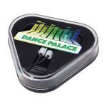 Simple earphones with audio jack and triangular case black colour