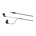 Simple earphones with audio jack and triangular case black colour