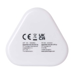Simple earphones with audio jack and triangular case white colour