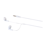 Simple earphones with audio jack and triangular case white colour