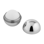 Vanilla lip balm with glossy outer case, SPF 15 silver colour
