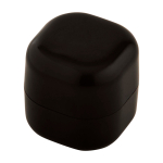 Vanilla lip balm with square plastic case, SPF 15 black colour