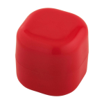 Vanilla lip balm with square plastic case, SPF 15 red colour