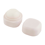 Vanilla lip balm with square plastic case, SPF 15 white colour