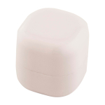 Vanilla lip balm with square plastic case, SPF 15 white colour