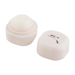 Vanilla lip balm with square plastic case, SPF 15 white colour