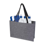 High-quality recycled felt shopping bag, 20L dark grey colour