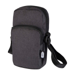 Recycled polyester phone case with adjustable straps dark grey colour