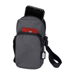 Recycled polyester phone case with adjustable straps dark grey colour