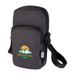 Recycled polyester phone case with adjustable straps dark grey colour