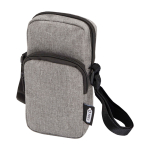 Recycled polyester phone case with adjustable straps marbled grey colour