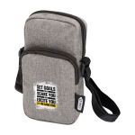 Recycled polyester phone case with adjustable straps marbled grey colour