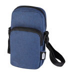 Recycled polyester phone case with adjustable straps navy-blue colour
