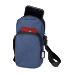 Recycled polyester phone case with adjustable straps navy-blue colour
