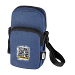 Recycled polyester phone case with adjustable straps navy-blue colour