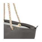 Recycled polyester beach bag with cord handles, 23L grey colour
