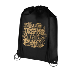 Durable, tear-resistant non-woven drawstring backpack, 5L black colour