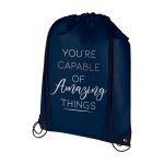 Durable, tear-resistant non-woven drawstring backpack, 5L navy-blue colour