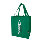 Multi-purpose recycled polyester bag with support base, 29L green colour