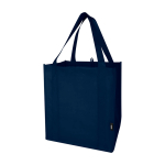 Multi-purpose recycled polyester bag with support base, 29L navy-blue colour
