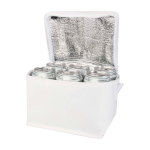 Recycled non-woven thermal bag for 6 cans, 4L capacity white colour