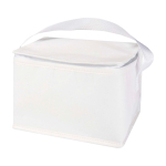Recycled non-woven thermal bag for 6 cans, 4L capacity white colour