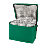Recycled non-woven thermal bag for 6 cans, 4L capacity green colour