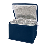 Recycled non-woven thermal bag for 6 cans, 4L capacity navy-blue colour
